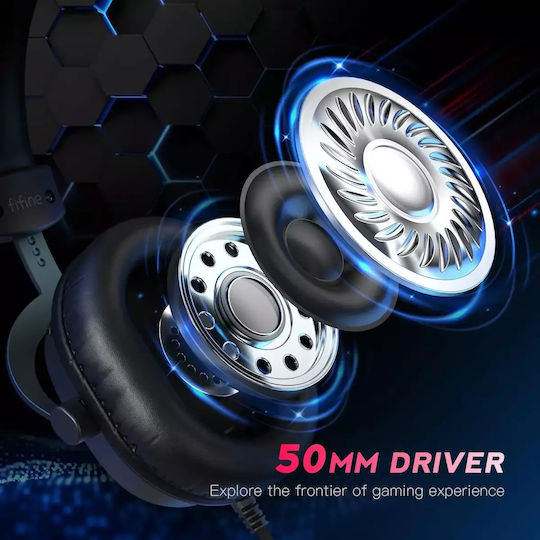 Fifine H9 Over Ear Gaming Headset with 3.5 mm / USB Connectivity for Nintendo Switch / PC / PS4 / PS5 / XBOX