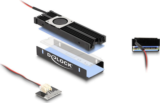 DeLock Heat Sink With Fan For M.2 Ssd 2280 Black M.2 SSD-Kühlung Schwarz