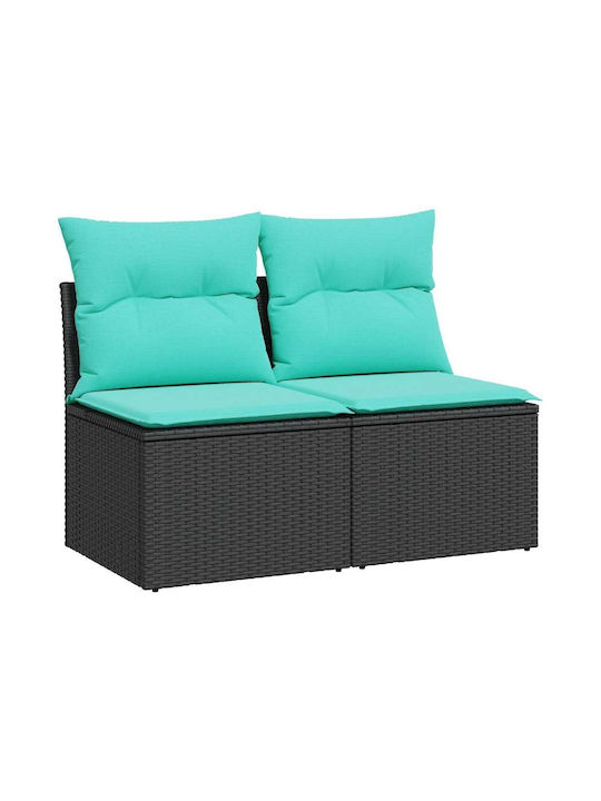 Two-Seater Outdoor Sofa Rattan with Cushions 55x55x69cm