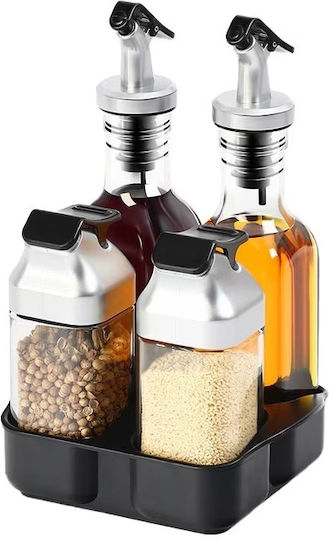 Oil & Vinegar Set with Salt & Pepper Glass with Flow 90ml