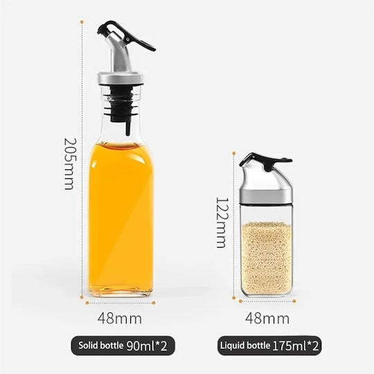 Oil & Vinegar Set with Salt & Pepper Glass with Flow 90ml