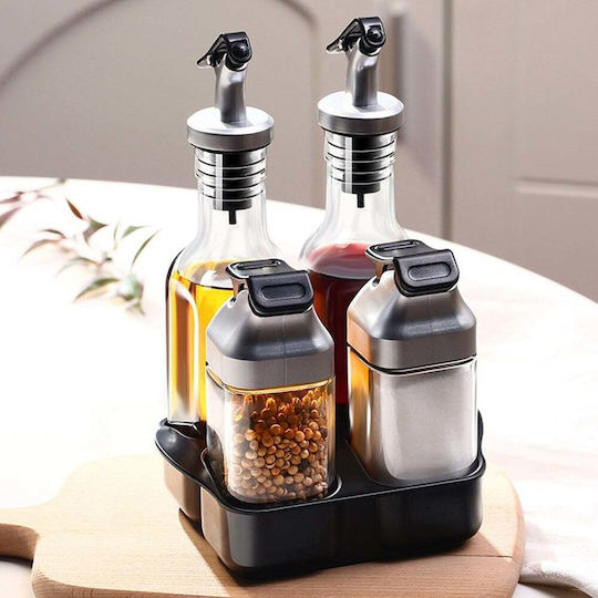 Oil & Vinegar Set with Salt & Pepper Glass with Flow 90ml