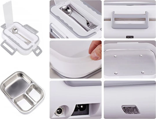 Verk Group Recipient Electric De Prânz Din Inox Alb Cu Compartimente 900ml