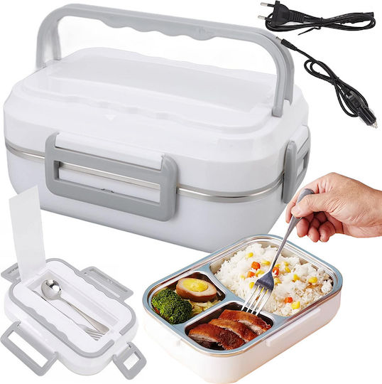 Verk Group Recipient Electric De Prânz Din Inox Alb Cu Compartimente 900ml