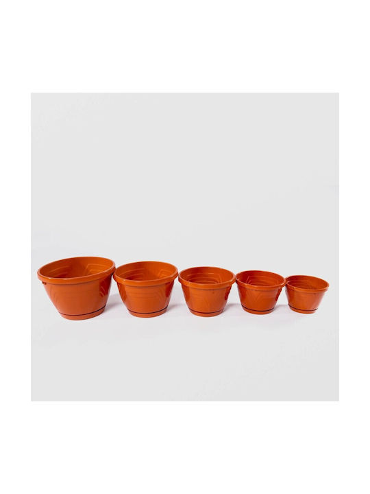 Premium Flower Pot Plastic Brown 14x10 Cm