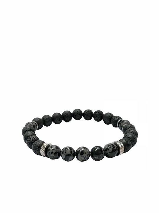 Tatu Moyo Bracelet made of Steel with Lava Stones