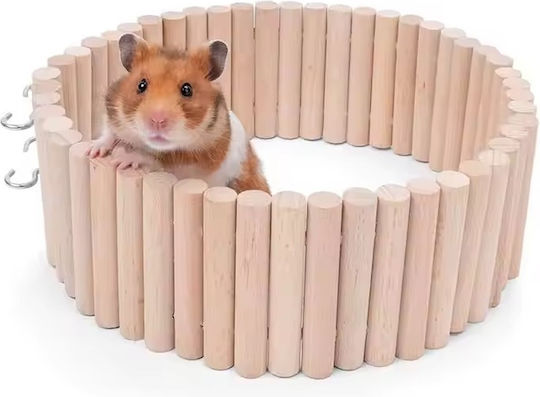 Wooden Climbing Ladder Fence for Hamsters with Metal Hooks M8xW40xH1cm