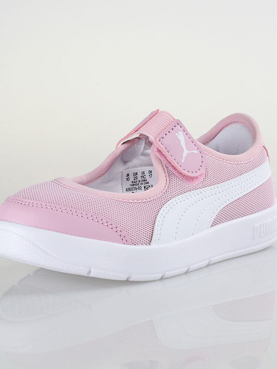 Kids Ballerinas Courtflex v3 Lina V PS with Hoop & Loop Closure Pink
