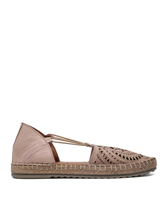 Lederne Damen Espadrilles in Rosa Farbe