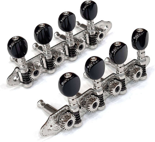 Grover 4+4 Tuning Pegs for Bouzouki MA-200 4+4 Black Black