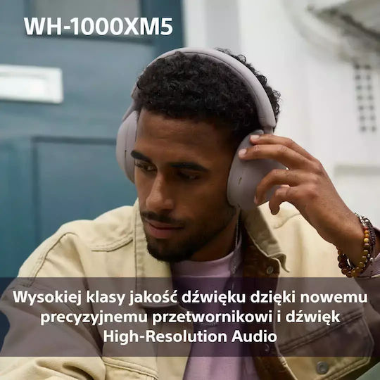 Sony WH-1000XM5 Безжични / Жични Over Ear Слушалки с 30 часа Работа и Бързо Зареждане Розови