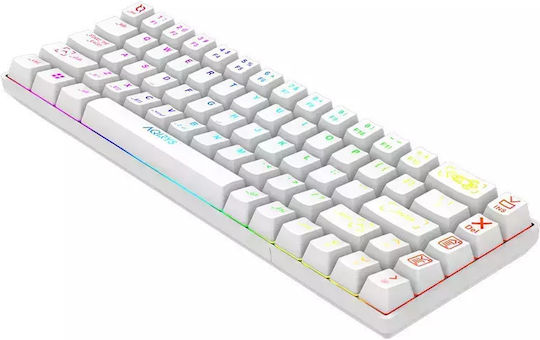 Aqirys Mira Wireless Gaming Mechanical Keyboard 65% with Outemu Red switches and RGB lighting (English US) White