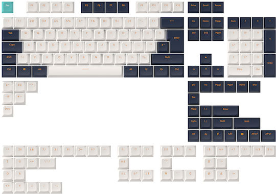 Keycaps Mechanical Keyboard Dark Project Navy Blue Ansi Iso