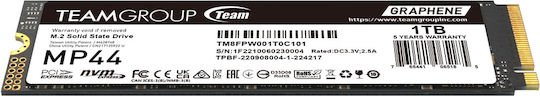TeamGroup MP44 Graphene SSD 1TB M.2 (тип 2280) с PCI Express 4.0 Съвместим с PlayStation 5 TM8FPW001T0C101