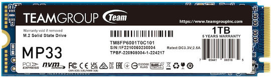 TeamGroup MP33 SSD 1TB Tip M.2 Cu Conexiune PCI Express 3.0 TM8FP6001T0C101