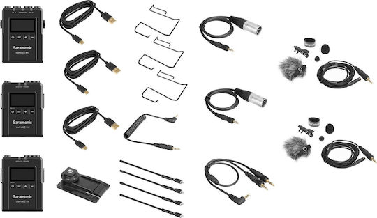 Saramonic UwMic9S Kit 2 (TX+TX+RX) Set Kabelloses Δυναμικό Mikrofon Fliegen, Gürtel Journalistisch