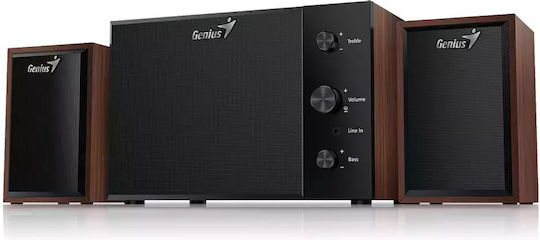 Genius SW-2.1 300 Ηχεία Υπολογιστή 2.1 με Ισχύ 15W Καφέ