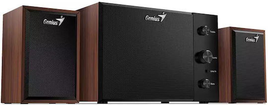 Genius SW-2.1 300 Ηχεία Υπολογιστή 2.1 με Ισχύ 15W Καφέ