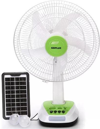 Wiederaufladbarer Ventilator Solarpanel Zwei Geschwindigkeiten Gd-fs16 – Weiß