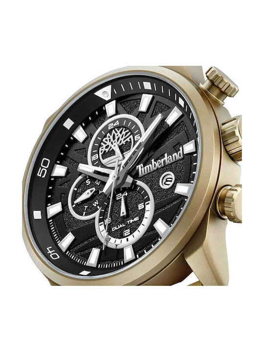 Timberland Henniker II Men's Watch 46mm Chronograph Battery with Brown Leather Strap