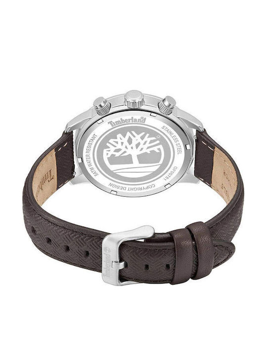 Timberland Raynham Men's Watch Chronograph Battery with Brown Leather Strap