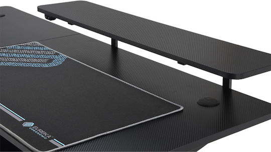 Birou De Jocuri Din Lemn Negru Cu Picioare Metalice Și Înălțime Reglabilă 155x110x74cm