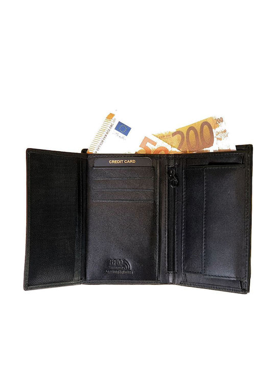 Leather Men's Wallet Coins with RFID Black