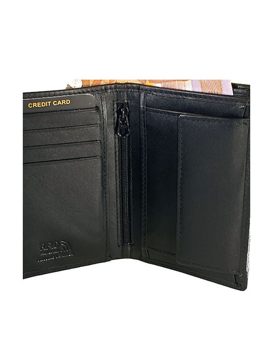 Leather Men's Wallet Coins with RFID Black
