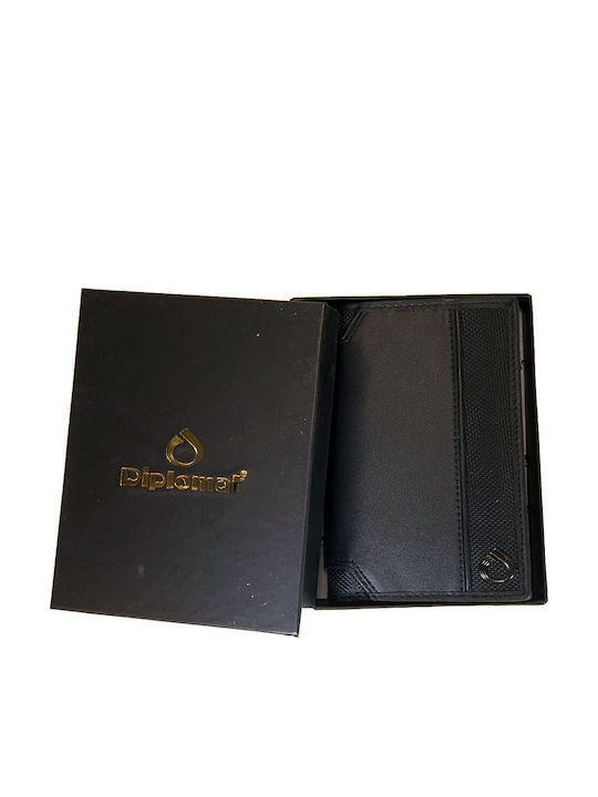 Leather Men's Wallet Coins with RFID Black