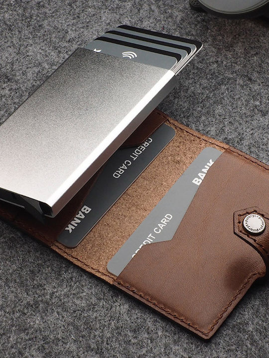 Leather Men's Wallet Classic with RFID Brown