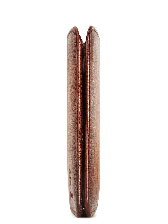Leather Men's Wallet Classic with RFID Tabac Brown