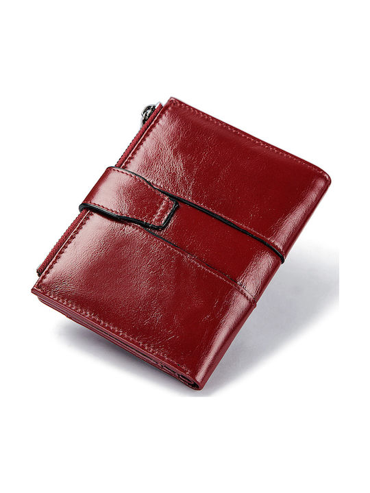 Leather Men's Wallet Classic with RFID Red