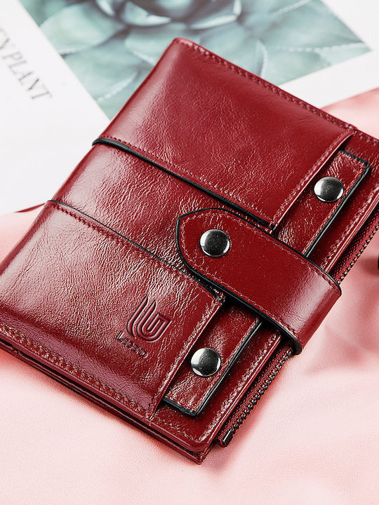 Leather Men's Wallet Classic with RFID Red