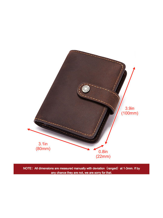 Leather Men's Wallet Classic with RFID and Slide Mechanism Brown