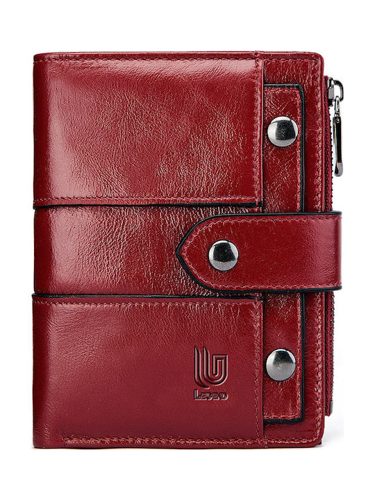 Leather Men's Wallet Classic with RFID Red
