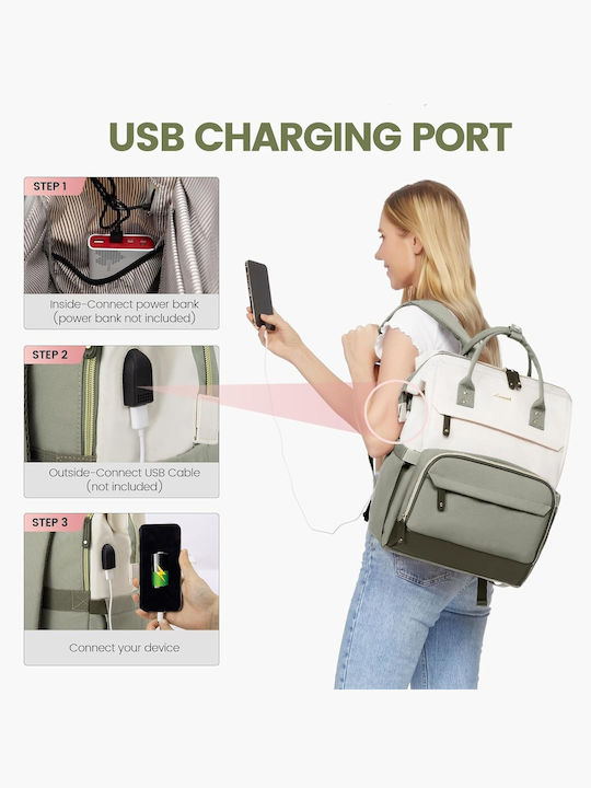 Lovevook Tasche Rucksack für Laptop 15.6" Beige/light green MB2046