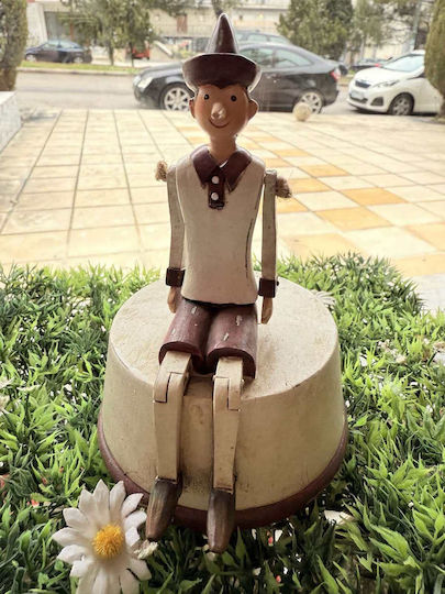 JK Home Decoration Διακοσμητικό Αγαλματίδιο από Πλαστικό Πινόκιο Κουρδιστός 15cm