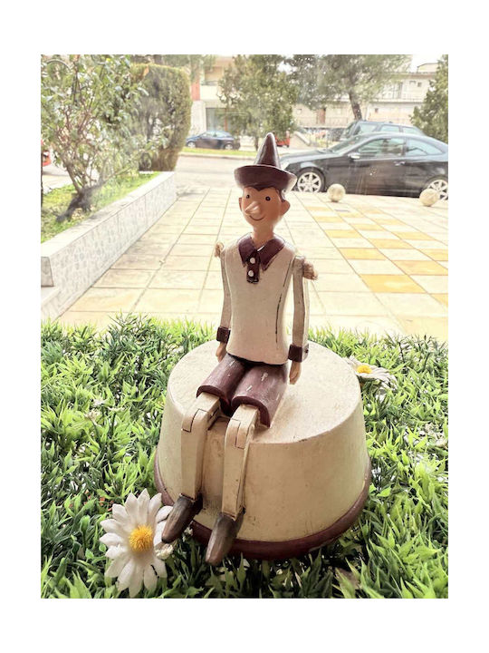 JK Home Decoration Διακοσμητικό Αγαλματίδιο από Πλαστικό Πινόκιο Κουρδιστός 15cm