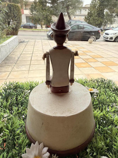JK Home Decoration Decorative Statuette made of Plastic Pinocchio Wind-up 15cm 1pcs