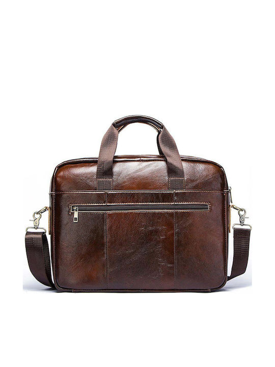 Leather Men's Bag Handbag Brown
