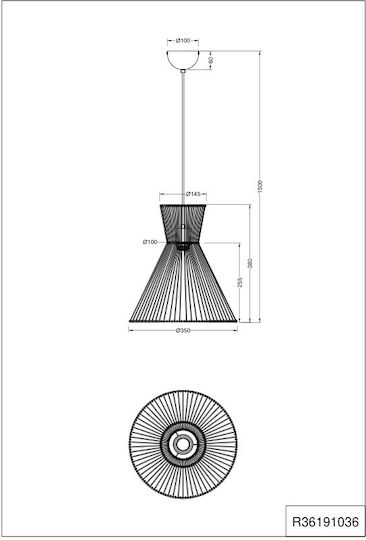 Trio Lighting Висящо осветително тяло Черен