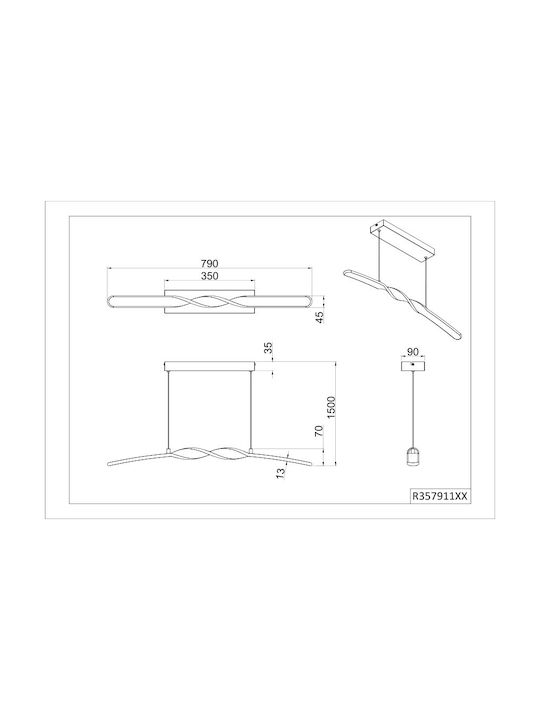 Trio Lighting Висящо Осветително Тяло Бял