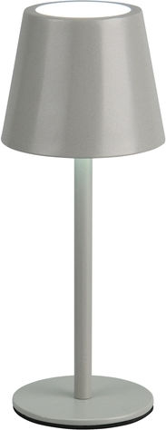 Trio Lighting Metall Tischlampe LED mit Gray Schirm und Basis