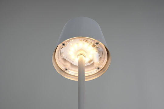 Trio Lighting Metall Tischlampe LED mit Gray Schirm und Basis