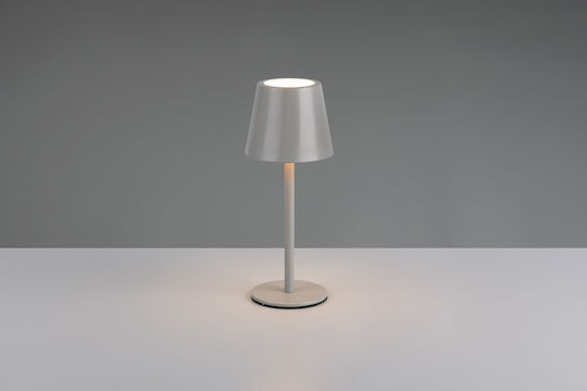 Trio Lighting Metall Tischlampe LED mit Gray Schirm und Basis