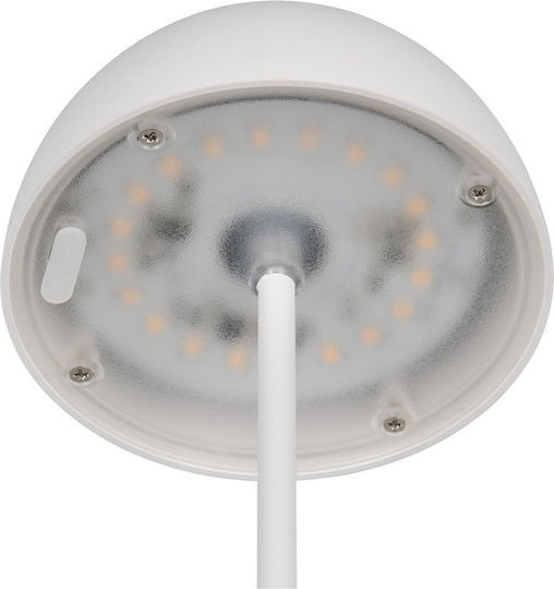 Trio Lighting Kunststoff Tischlampe LED mit Weiß Schirm und Basis