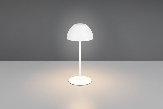 Trio Lighting Kunststoff Tischlampe LED mit Weiß Schirm und Basis