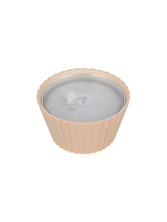 Trio Lighting Μεταλλικό Πορτατίφ LED με Μπεζ Καπέλο και Βάση