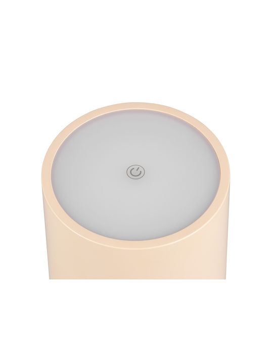 Trio Lighting Πλαστικό Πορτατίφ με Μπεζ Καπέλο και Βάση