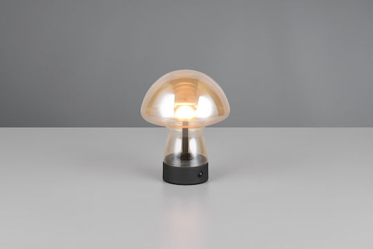 Trio Lighting Glas Tischlampe LED mit Honig Schirm und Basis